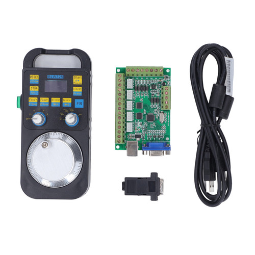 CNC Interface Adapter Board Set 14 Output Ports with Aluminum Alloy MPG Controller for MACH3 12-24V