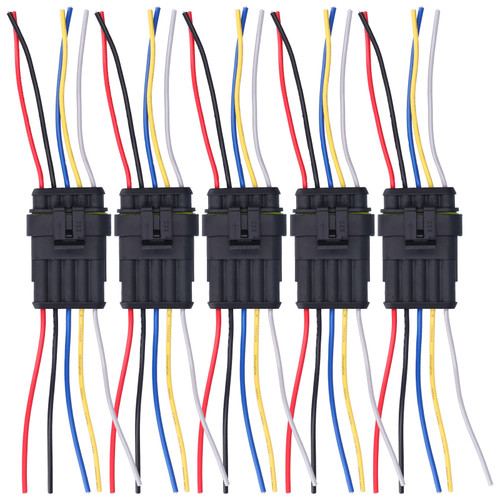 5Pcs Way Car Electrical Connector Waterproof Antiflaming Resilient Antioxidant Automotive Wire Connector5P