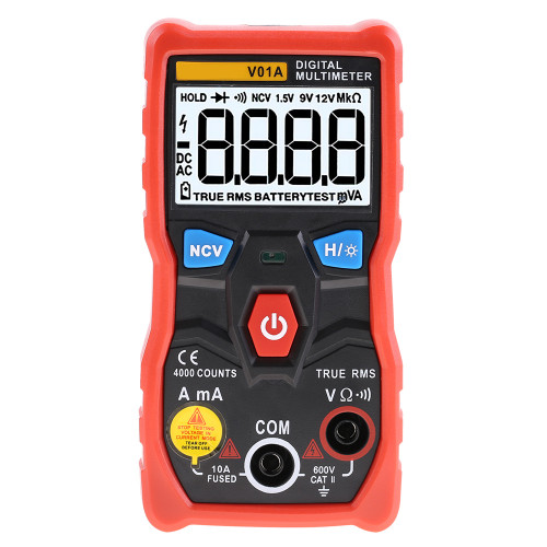 ANENG V01A Auto Range True RMS Digital Multimeter AC/DC Current Voltage Ohm Tester (Red)