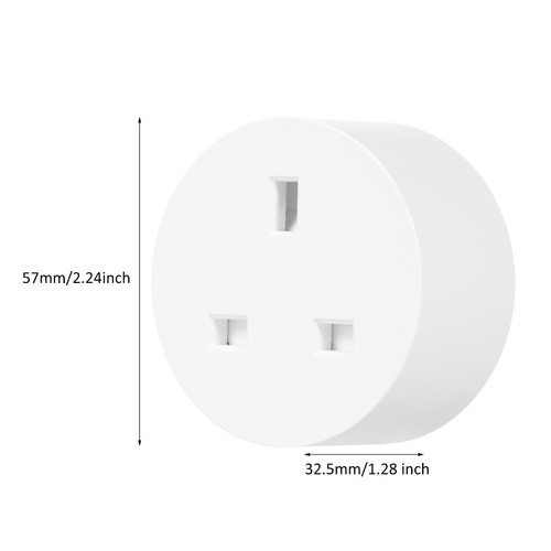 Smart Wi-Fi Plug Wifi Socket APP Remote Control Schedule Function Smart In-wall Socket Outlet 10A White (UK Plug, AC230V)