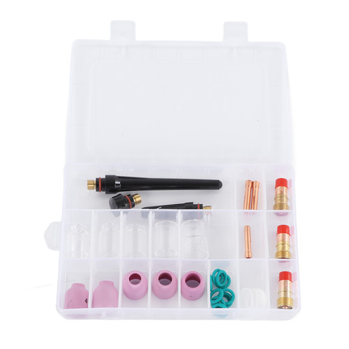 TIG Welding Torch Consumables Temperature Resistant Gas Lens Ceramic Nozzle Electrode Clip Set