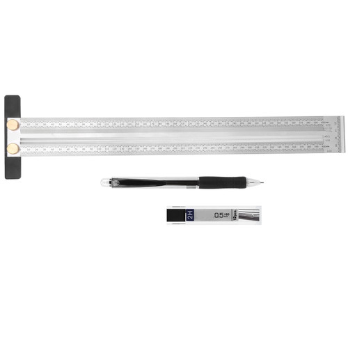 TType Ruler Ultra Accuracy Stainless Steel Scribing Gauge DIY Woodworking Tool 400mm