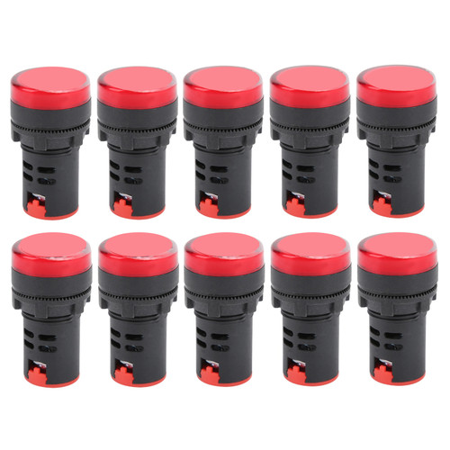 10PCS AD16‑22DS High Brightness Red LED Signal Lamp LED Indicator Light for Signal IndicationAC/DC110V