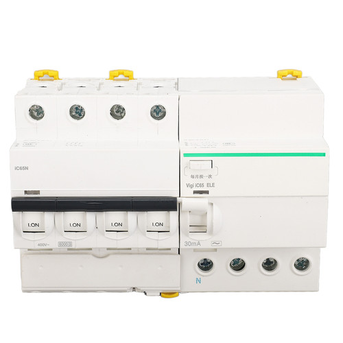 Miniature Circuit Breaker PA66 Flame Retardant Shell 4P and N Circuit Breaker with Leakage Protection Accessory AC400V 40A