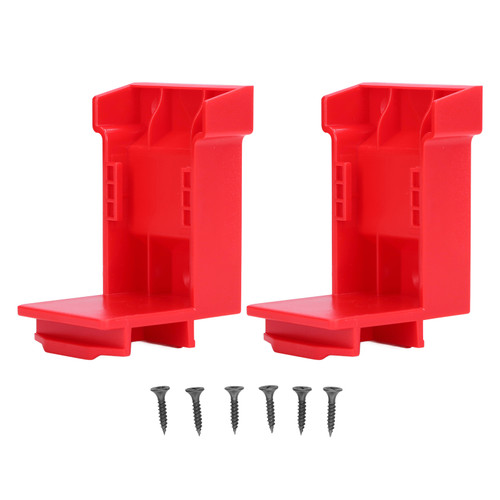 2Pcs Tool Mount Holder Battery Dock Hanger for 18V 20V Lithium Batteries Support Fixing BracketRed