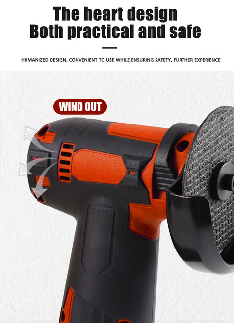 12V Cordless Brush Angle Grinder Kit, Ginding disc 3 Inch/76mm, Lightweight Angle Grinder Tool w/ 2PCS 1300mAh Lithium-Ion Battery & Charger, Ergonomic Button Position for Reducing Hand Pressure Include 6PCS Cutting  Disc