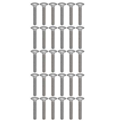 30Pcs M8x1.25 Screw Bolt A2 Stainless Steel Cup Square Coarse Thread Carriage Bolts DIN603M8x50