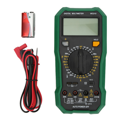 W3315 Multimeter LED Digital Electrical Tester with High Accuracy ABS and Silica Gel Universal Tester for Factory and Lab
