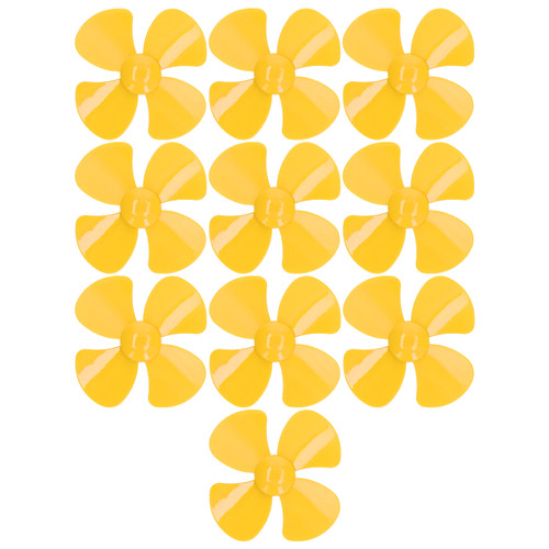 10Pcs Propeller 4 Blades Strong Wind Durable Materials Light Weight 40mm DIY Toy Car PropellerYellow
