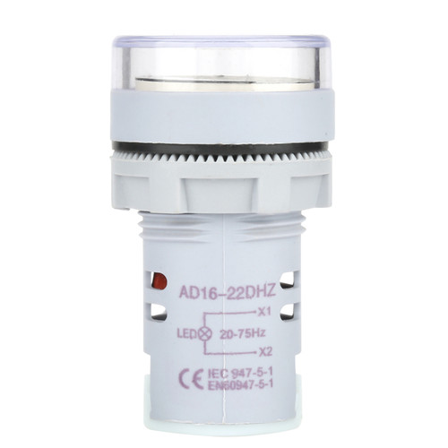 Round LED Digital Display Signal Ac Hertz Frequency Indicator Light AD16‑22DSH (white)