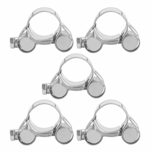5Pcs Clamp Ring 304 Stainless Steel T Bolt Clip Support Hand Tightening Accessories(23-25mm )