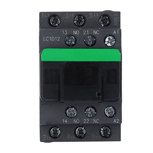 380V 12A AC Contactor 1 Normally Open 1 Normally Closed Copper Core Coil High Voltage Contactor LC1D12 AC220V Coil