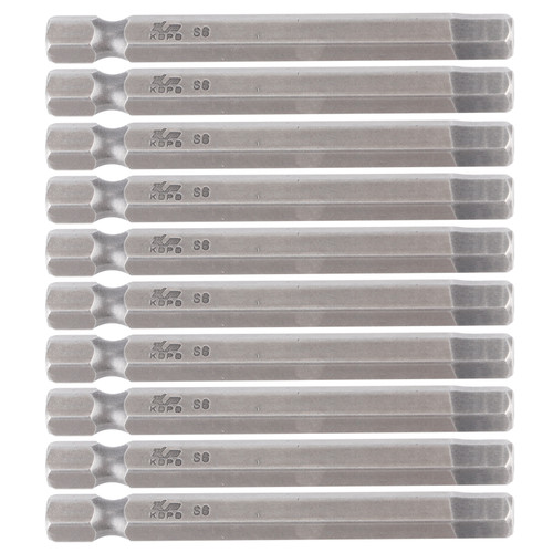 10Pcs Screwdriver Bit Electric 6mm Hex Strong Magnetic Hardened Hardware Hand Tool S1/4 65mm