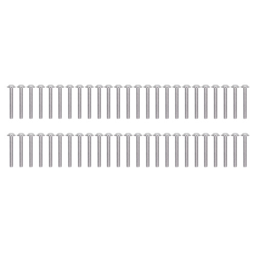50Pcs Flanged Button Head Screws A2‑70 Stainless Steel Buttons Heads Socket Caps Bolts KitM6x45mm
