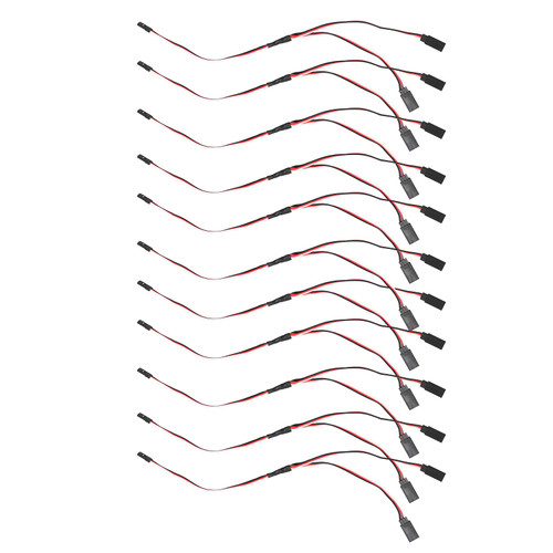 10Pc Servo Extension Cable Cord 3 Pin Female to Male Wire Connector Board Remote Control Y Type 300mm(11.81in)