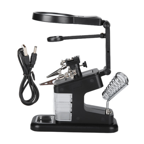TH‑7026 Desktop Magnifying Glass with 10LED Light Welding Magnifying Glass Repairing Tool 3X / 4.5X / 25X