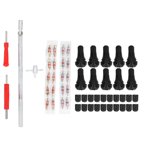 54Pcs Tire Valve Stem Installation Tool Remover Installer Kit Repair Puller Car Plug Core