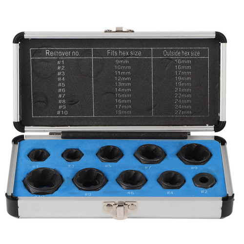 11pcs/ Set 9-19mm Damaged Nut Bolt Remover Stud Extractor Locking Socket