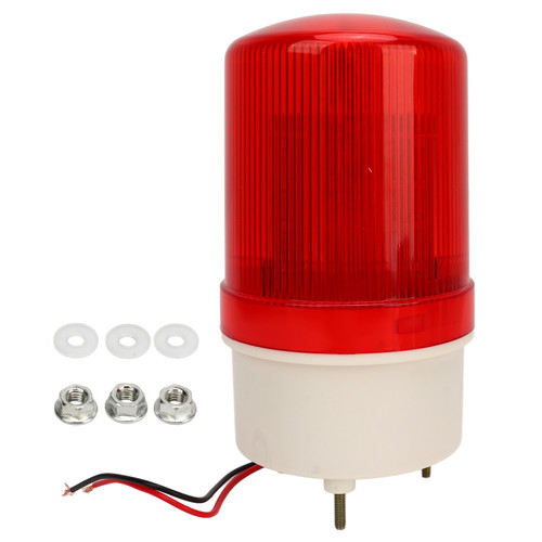 Industrial LED Rotating Strobe Beacon Light Electrical Revolving Signal Light Silent Alarm for Emergency Warning Red 24V