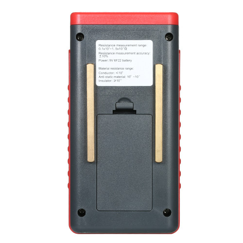 Handheld Surface Resistance Meter Anti-static Insulation Resistance Tester with LCD display Temperature Measurement and Data Holding Function
