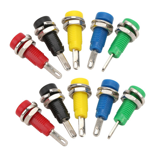 J.40003 2mm Panel Socket 5 Colors 30Vac‑60Vdc/Maximum.10A Banana Jack Socket with Spring Leaf for Inverters Ships