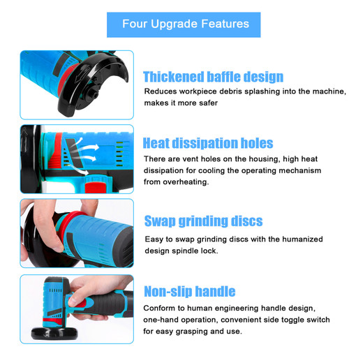 19500rpm Electric Grinding Tool Multifunctional Mini Grinder Handheld Cutter for Cutting Polishing Ceramic Tile Wood Stone Steel
