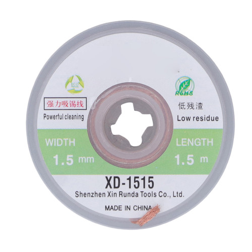5PCS Solder Wire Low Residue No Cleaning Copper Desoldering Wick 1.5mm Width 1.5 Meter Length