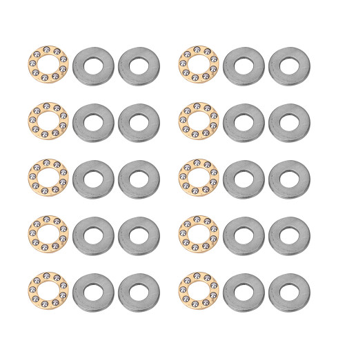 10pcs Thrust Ball Bearing Miniature High Precision Flat Steel Bearings Set (F7-13M 7x13x4.5mm)