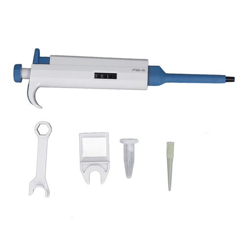 Single Channel Pipettor 10‑100ul Adjustable Variable Volume Micropipette with Large Capacity Tip for Laboratory