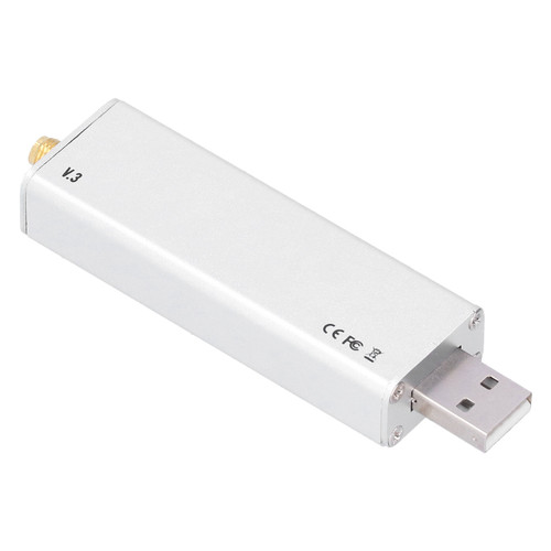 Full Band Receiver Aluminum Alloy RTLSDR 0.1MHz to 1.9GHz Full Band Tuner for FM Radio Intercom Talk Signal Reception