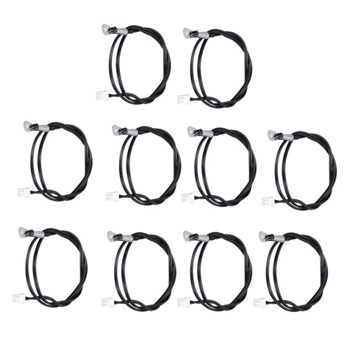 10Pcs NTC Thermistor Temperature Sensor Probe Round Lug Cold Pressed Terminal Connector 500mm5K B3950