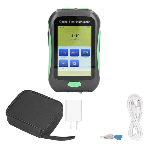 Optical Time Domain Reflectometer 3.5in Touchscreen OTDR 5 in 1 Optical Power Meter OPM SLS VFL Tool US Plug 100‑240V