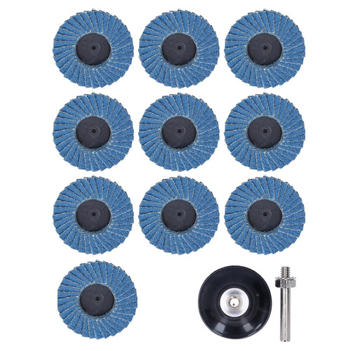 10Pcs Abrasive Wheel 80‑Grit Torsion Zircon Corundum Grinding Flap Disc with Rubber Disc 2in