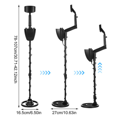 Metal Detectors for Adults & Kids High Accuracy Gold Detector Lightweight Metal Detectors for Treasure Hunt DISC and All Metal Mode Search Coil for Detecting Gold, Coin, Treasure Hunting With Plastic Shovel Claw Headphone