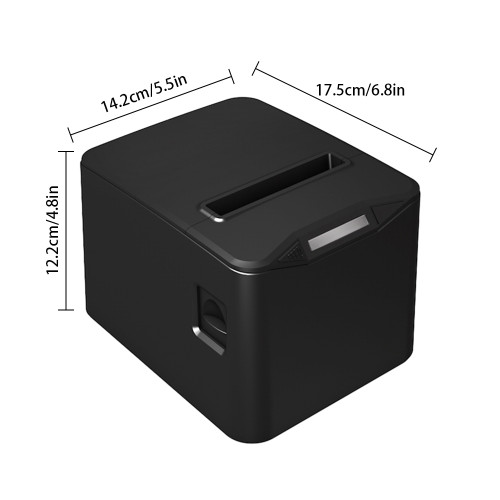 Bisofice Thermal Receipt Printer 80mm Desktop Direct Thermal Printing USB+LAN Connection High Speed with Auto Cutter Large Paper Bin Support ESC/POS for Shipping Business Restaurant Kitchen Supermarket Store Home Business Retail