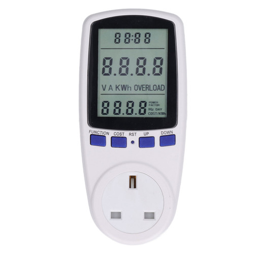 Power Meter Plug with Battery LCD 7 Display Modes Electricity Usage Metering Monitor