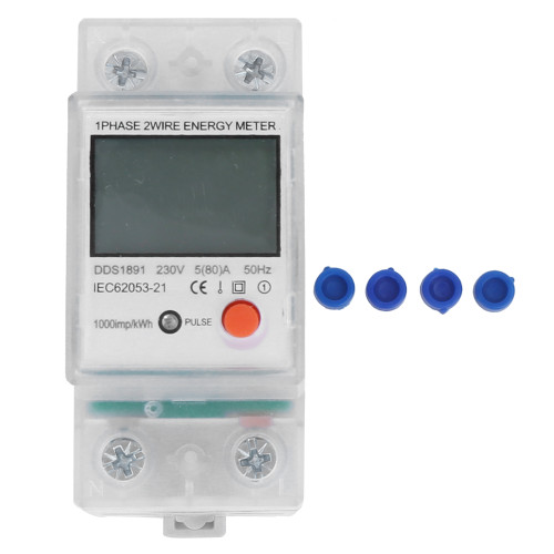 DDS1891 Single Phase 2P DINRail Electric Meter Energy Meter Electronic KWh Meter