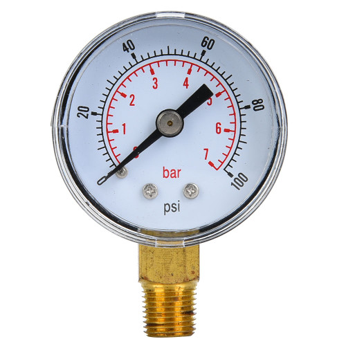 Mechanical Pressure Gauge 1/8inch BSPT Bottom Connection for Air Oil Water (0-100psi 0-7bar)