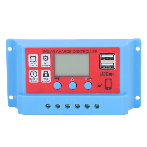 12V/24V Solar Panel Charge Controller 3 Stage PWM Photovoltaic Charger Controller LCD Display10A