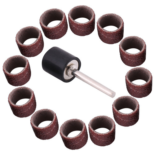 Drum Sanding Sandpaper Bands Sleeves Mandrel Woodworking Craft Polishing Kit (#80)