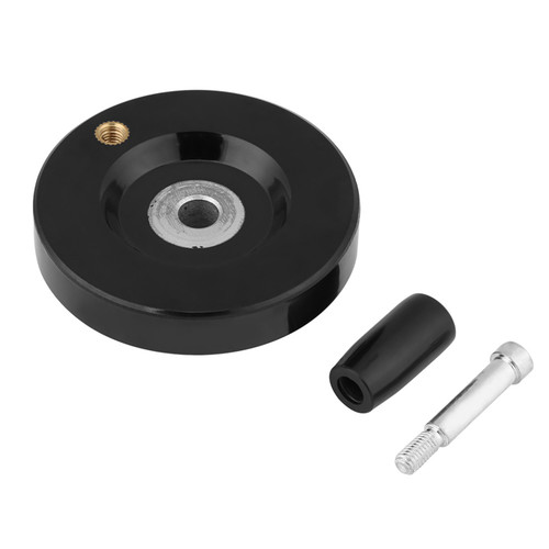 1 pcs Black Lathe Milling Machine Rear Ripple Hand Wheel With Revolving Handle(8 x 63mm)