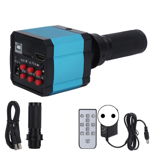 FHD Microscope Camera 48MP HD Multimedia Interface USB Microscope Camera with Aluminum Shell for Factory and Lab AC 100‑240VEU Plug