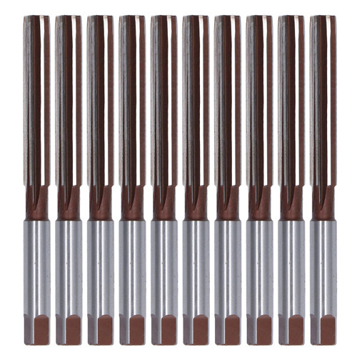 10Pcs Hand Reamer 6 Straight Flutes American System 9SiCr Hardware Tools 3/8in Brown Red