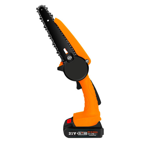 6in Cordless Electric Chainsaw Rechargeable Mini Wood Cutter Portable One-Hand Woodworking-Saw for Gardening Pruning Trimming
