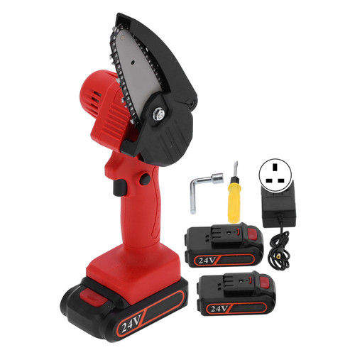 Mini Electric Chainsaw Charging Saw Woodworking Garden Trimming Tools FYD‑003 Red
