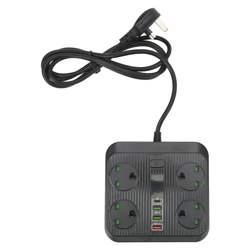 Power Strip Extension Cord 40W Fast Charger Intelligent USB Black Large  110‑