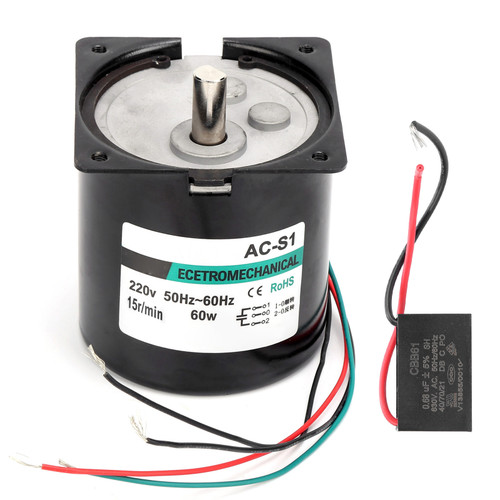 AC Synchronous Motor Eccentric Shaft Permanent Magnet Slow Speed Large Torsion 60W XD80KTYZ15rpm/min AC220V
