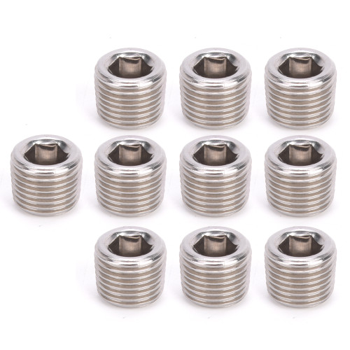 10pcs 304 Stainless Steel Pipe Fitting Plug Head Male Thread BSPP Hex Plug Head1/8in