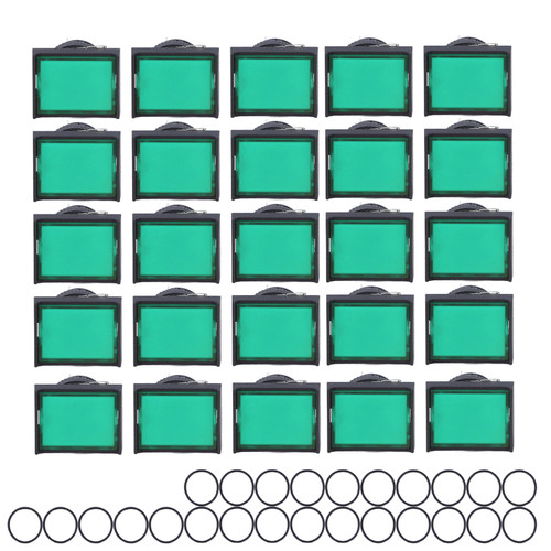 25Pcs Momentary Push Button Switch Self Locking Rectangle with Light 12V BEMLA1611DSJ 16mm(Green )