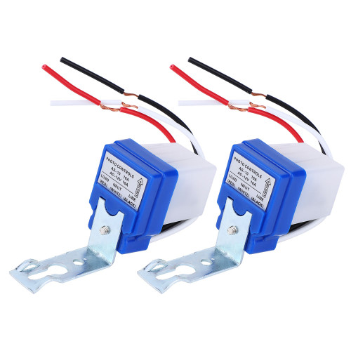 2 Pcs Automatic Light Switch Outdoor Street Photo Controlled Sensing Switch PhotoswitchAS-10A-12V DC12V